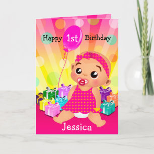 Ethic Baby First Birthday Card - Foto hinzufügen Karte