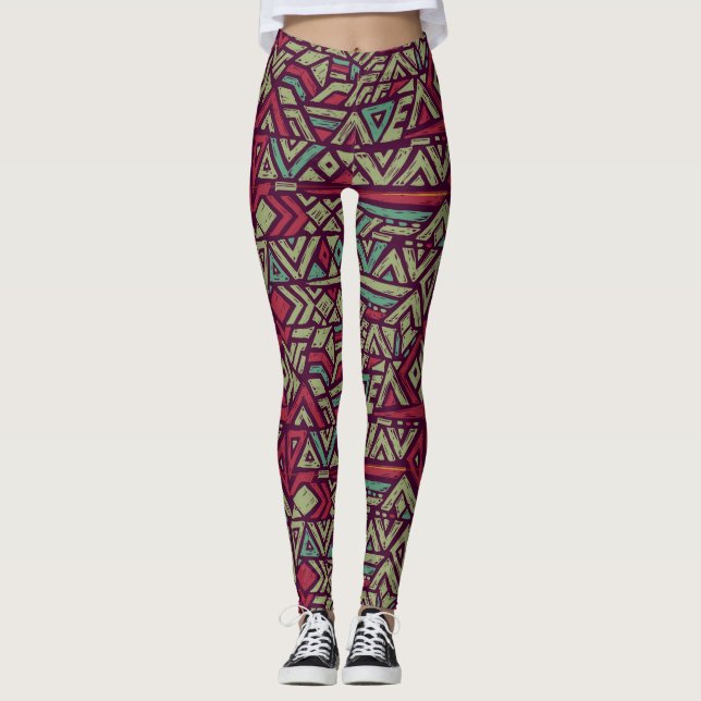 Ethikmuster Pop Mode Leggings (Vorderseite)
