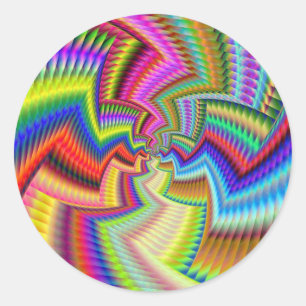 Ethincally flippige Farben Runder Aufkleber