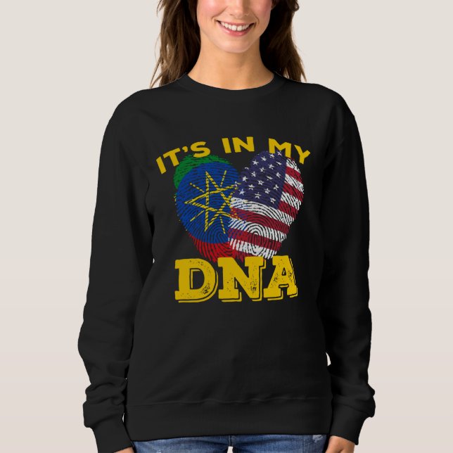 Ethiopia Ethiopians Africa Flag Proud DNA American Sweatshirt (Vorderseite)