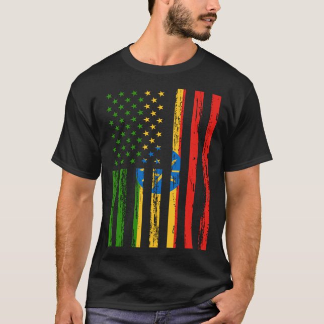 Ethiopia Flag America US It is in my DNA  Ethiopia T-Shirt (Vorderseite)