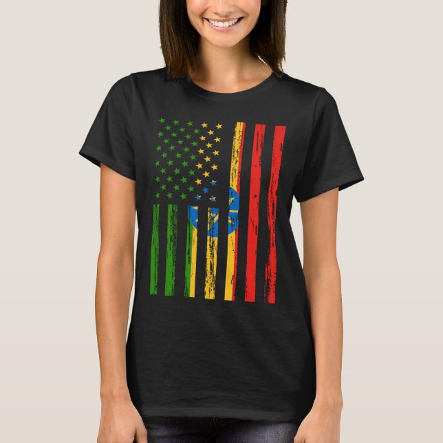 Ethiopia Flag America US It is in my DNA  Ethiopia T-Shirt (Vorderseite)