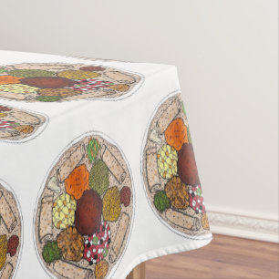 Ethiopian Food Platter Injera Dinner Restaurant Tischdecke