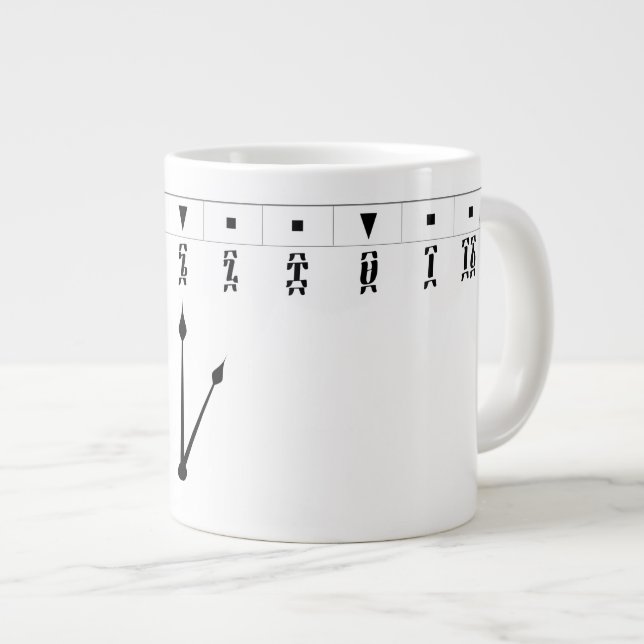 Ethiopian Numeral Clock Jumbo-Tasse (Vorderseite Rechts)
