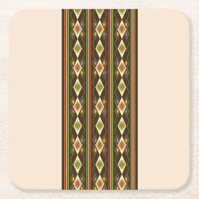 Ethiopian Tebeb Pattern Rechteckiger Pappuntersetzer (Vorderseite)