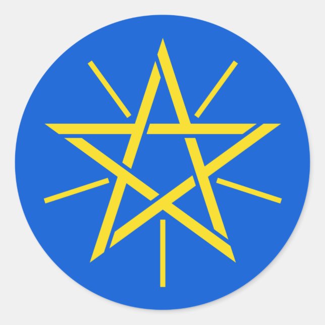 Ethiopiemblem Runder Aufkleber (Vorderseite)