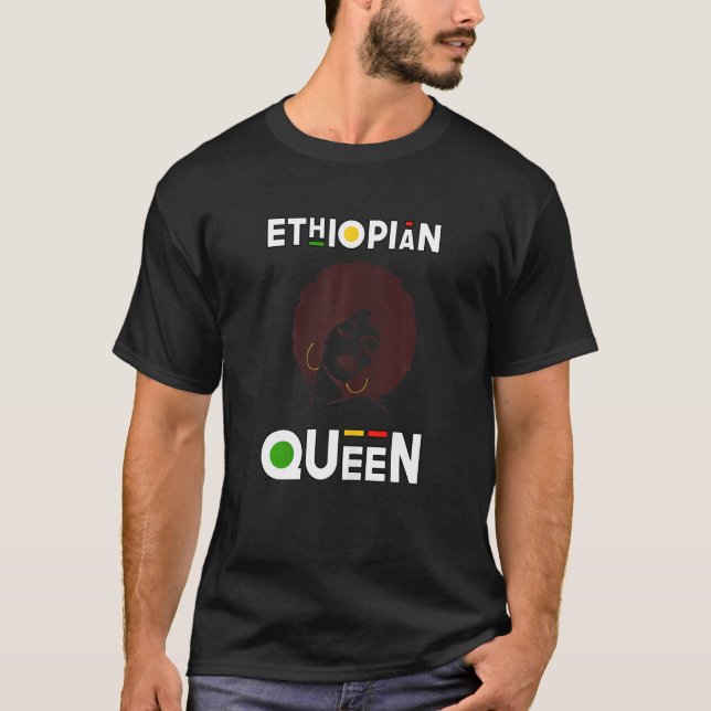 Ethiopische Königin Afrikanischer Diva Afrikanisch T-Shirt (Vorderseite)