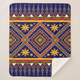 Ethisch-orientalisches Ikat-Muster Sherpadecke