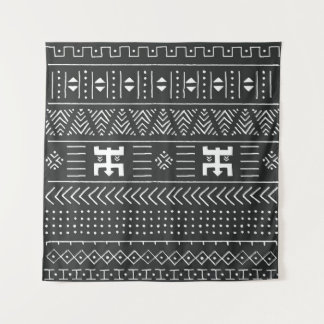 Ethische Struktur der Stämme Schwarz/Weiß mit geom Wandteppich