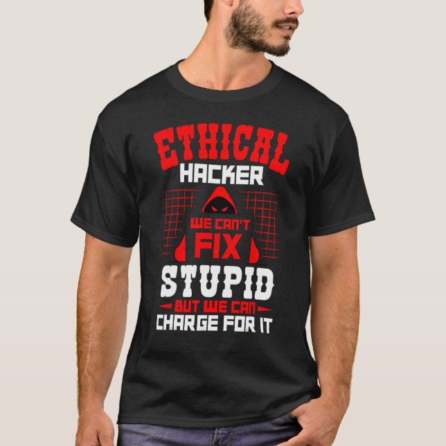 Ethischer Hacker Cyber Apparel Ethical Hacking Bla T-Shirt (Vorderseite)