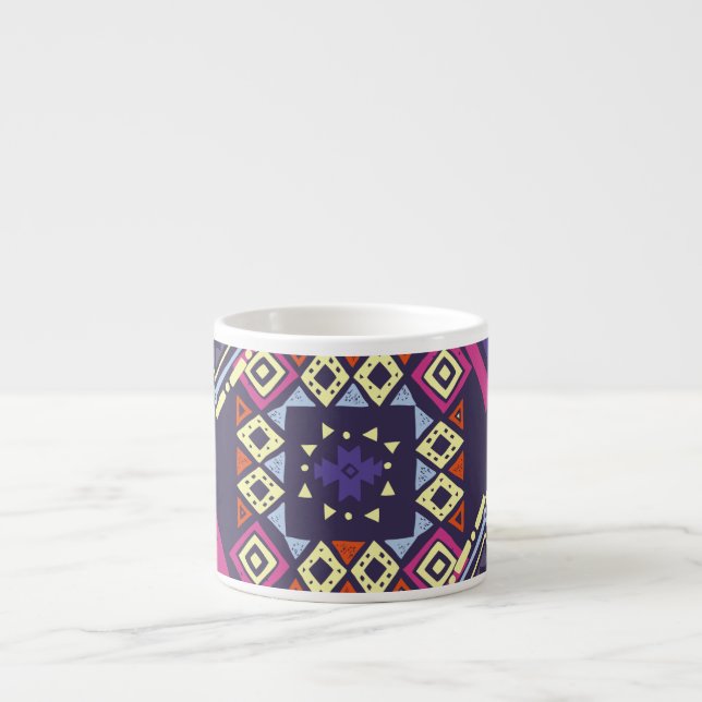 Ethischer, primitiver geometrischer Hintergrund de Espressotasse (Vorderseite)