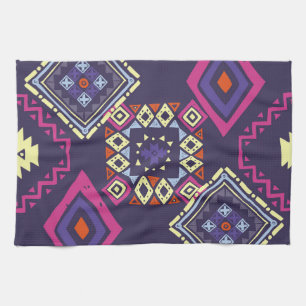 Ethischer, primitiver geometrischer Hintergrund de Geschirrtuch