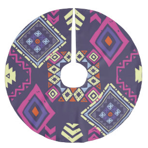Ethischer, primitiver geometrischer Hintergrund de Polyester Weihnachtsbaumdecke
