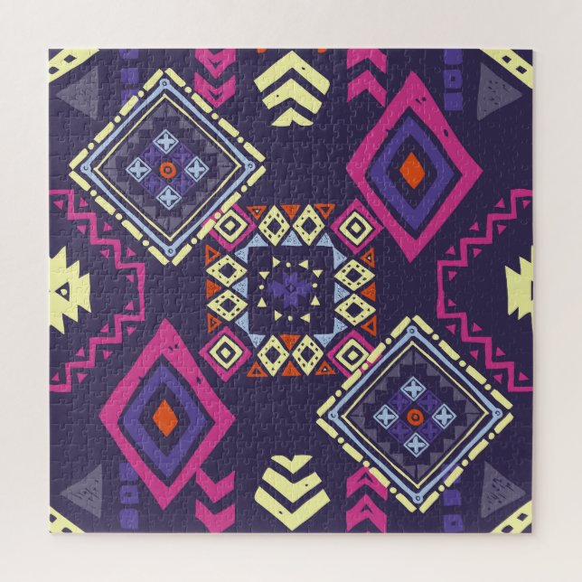 Ethischer, primitiver geometrischer Hintergrund de Puzzle (Vertikal)