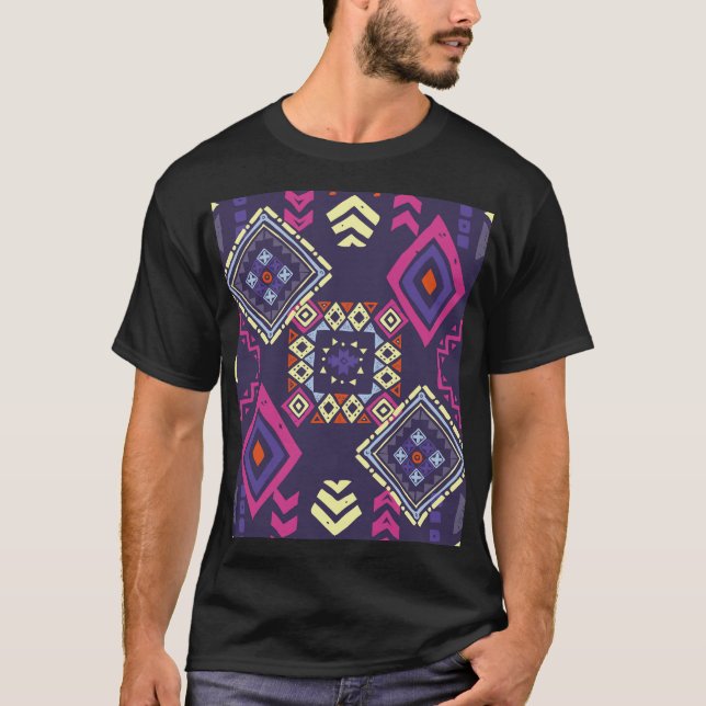 Ethischer, primitiver geometrischer Hintergrund de T-Shirt (Vorderseite)