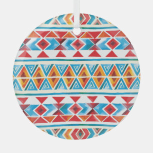 Ethisches geometrisches Muster der Wasserfarbe. Ornament Aus Glas