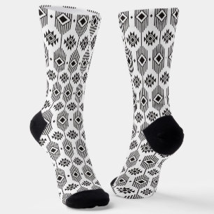 Ethisches geometrisches Schwarzweißmuster Socken