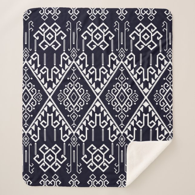Ethisches nahtloses Stammmuster Sherpadecke (Vorderseite)