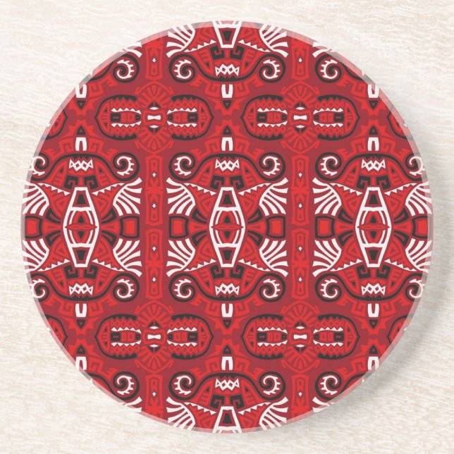 Ethnic Abstrakt Vintag Boho Tile Getränkeuntersetzer (Vorne)