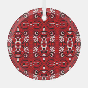 Ethnic Abstrakt Vintag Boho Tile Ornament Aus Glas