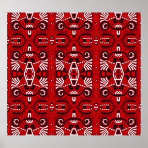 Ethnic Abstrakt Vintag Boho Tile Poster