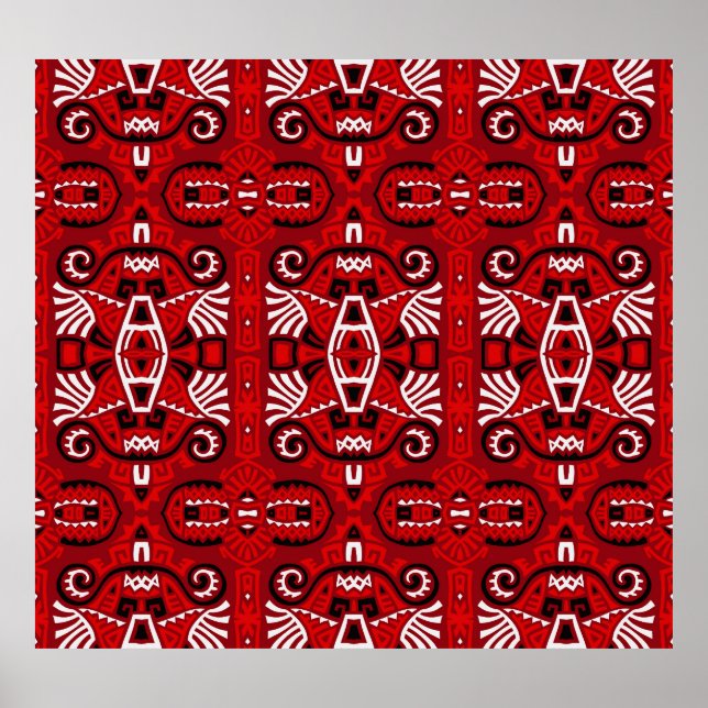 Ethnic Abstrakt Vintag Boho Tile Poster (Vorne)