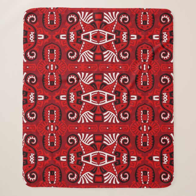 Ethnic Abstrakt Vintag Boho Tile Sherpadecke (Vorderseite)