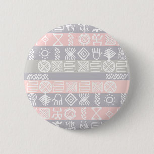 Ethnic African Boho Design Button