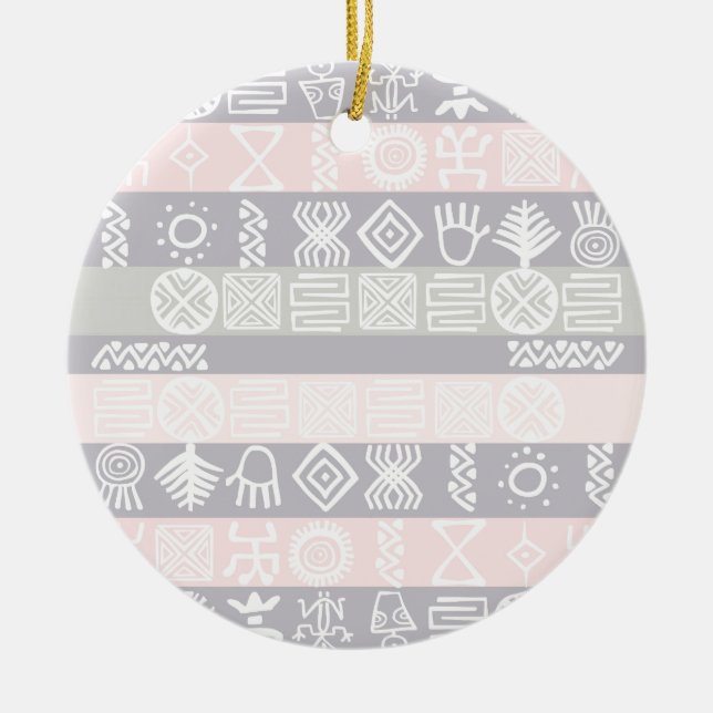 Ethnic African Boho Design Keramik Ornament (Vorne)