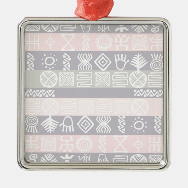 Ethnic African Boho Design Ornament Aus Metall (Vorne)
