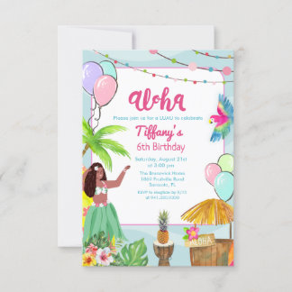 Ethnic Aloha Luau Tropical zum Geburtstag Einladun Einladung