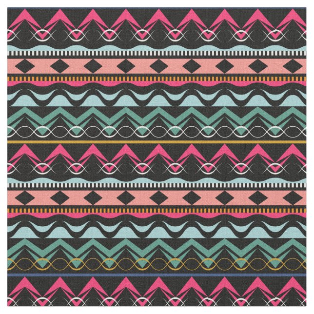 Ethnic Aztec Tribal Bright farbiges Muster Stoff (Nahaufnahme)