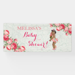 Ethnic Baby Girl Rose Tiara Mint & Pink Banner