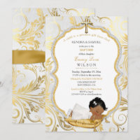 Ethnic Baby Girl Taufe Christening Gold Cross