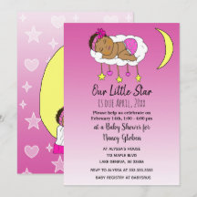 Ethnic Baby on Cloud and Moon Girl's Baby Shower