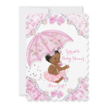 Ethnic Baby Shower Pink Umbrella Girl Blume