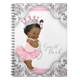 Ethnic Ballerina Princess Baby Shower Gästebuch Notizblock