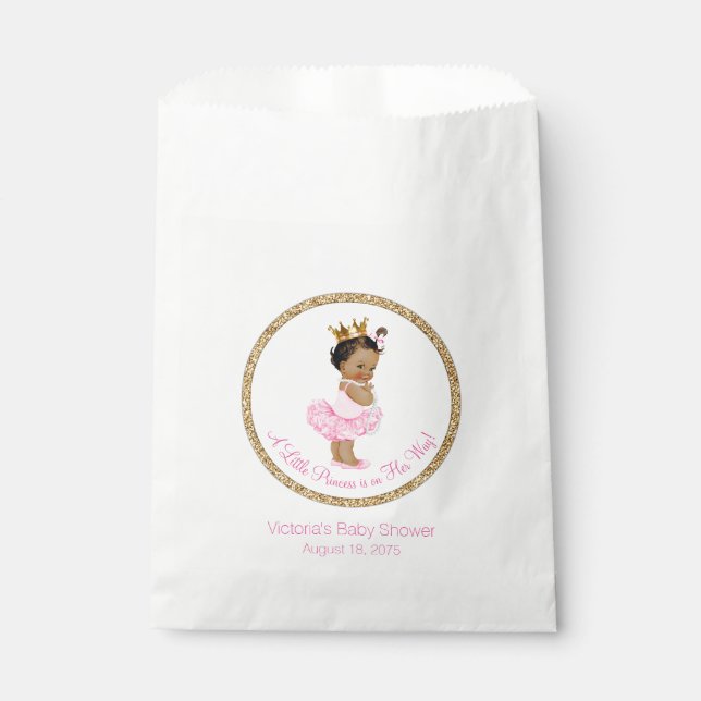 Ethnic Ballerina Princess Baby Shower Geschenktütchen (Vorderseite)