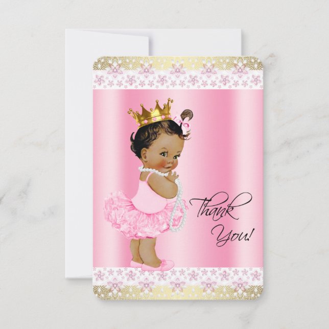 Ethnic Ballerina Tutu Baby Girl Vielen Dank Dankeskarte (Vorderseite)