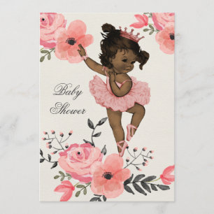 Ethnic Ballerina Watercolor Blume Babydusche Einladung