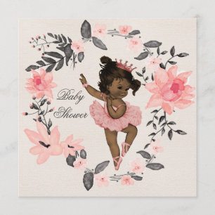 Ethnic Ballerina Watercolor Kinderdusche Einladung