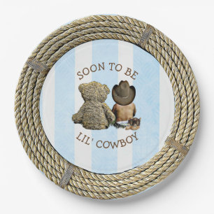 Ethnic Balon wird Lil' Cowboy Baby Shower Pappteller