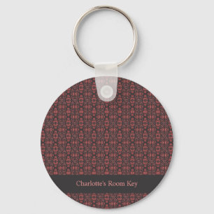 Ethnic Boho Antikes Muster Braun rosa Rot Schlüsselanhänger
