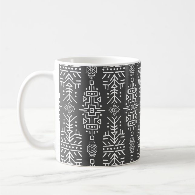 Ethnic Boho Chic: Nahtloses Stammesdesign Kaffeetasse (Links)