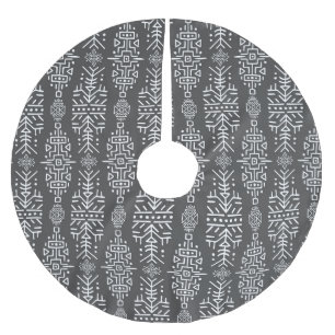 Ethnic Boho Chic: Nahtloses Stammesdesign Polyester Weihnachtsbaumdecke