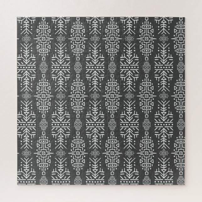 Ethnic Boho Chic: Nahtloses Stammesdesign Puzzle (Vertikal)