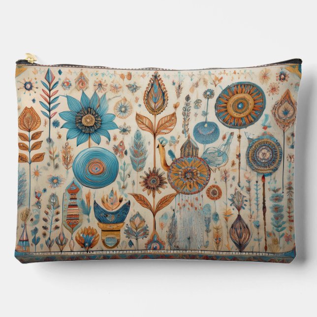Ethnic Boho Elements Zippered Pouch Zubehörtasche (Vorderseite)