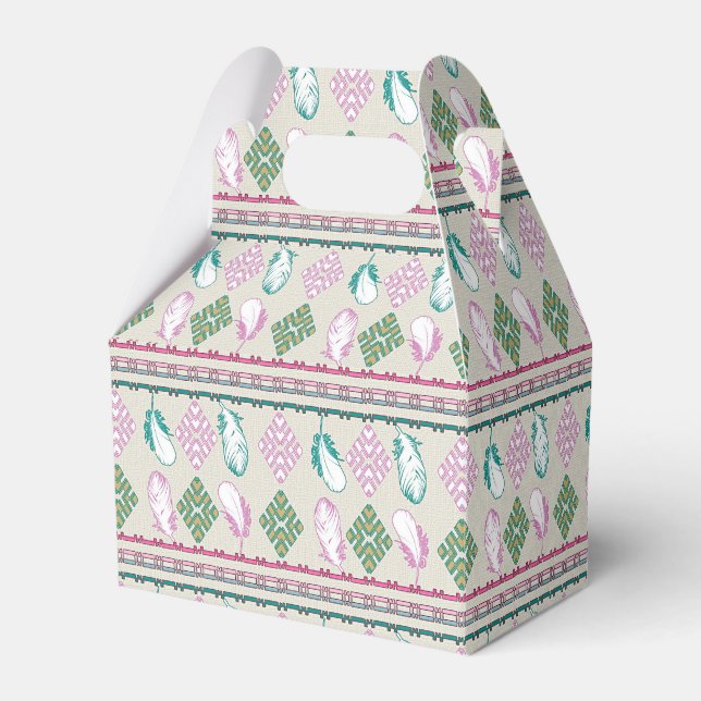 Ethnic Boho Feathers Geschenkschachtel (Vorderseite)