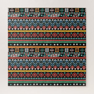 Ethnic Boho: Geometrische Pixel Print Puzzle