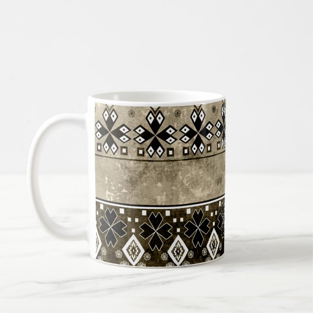 Ethnic Boho Grunge: farbenfrohe Muster Kaffeetasse (Links)